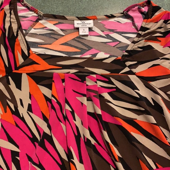 Short sleeve colorful blouse with square neckline - Picture 7 of 7